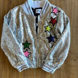 LOLA + THE BOYS Girls Unicorn Sequin Bomber Jacket EUC Size 6?